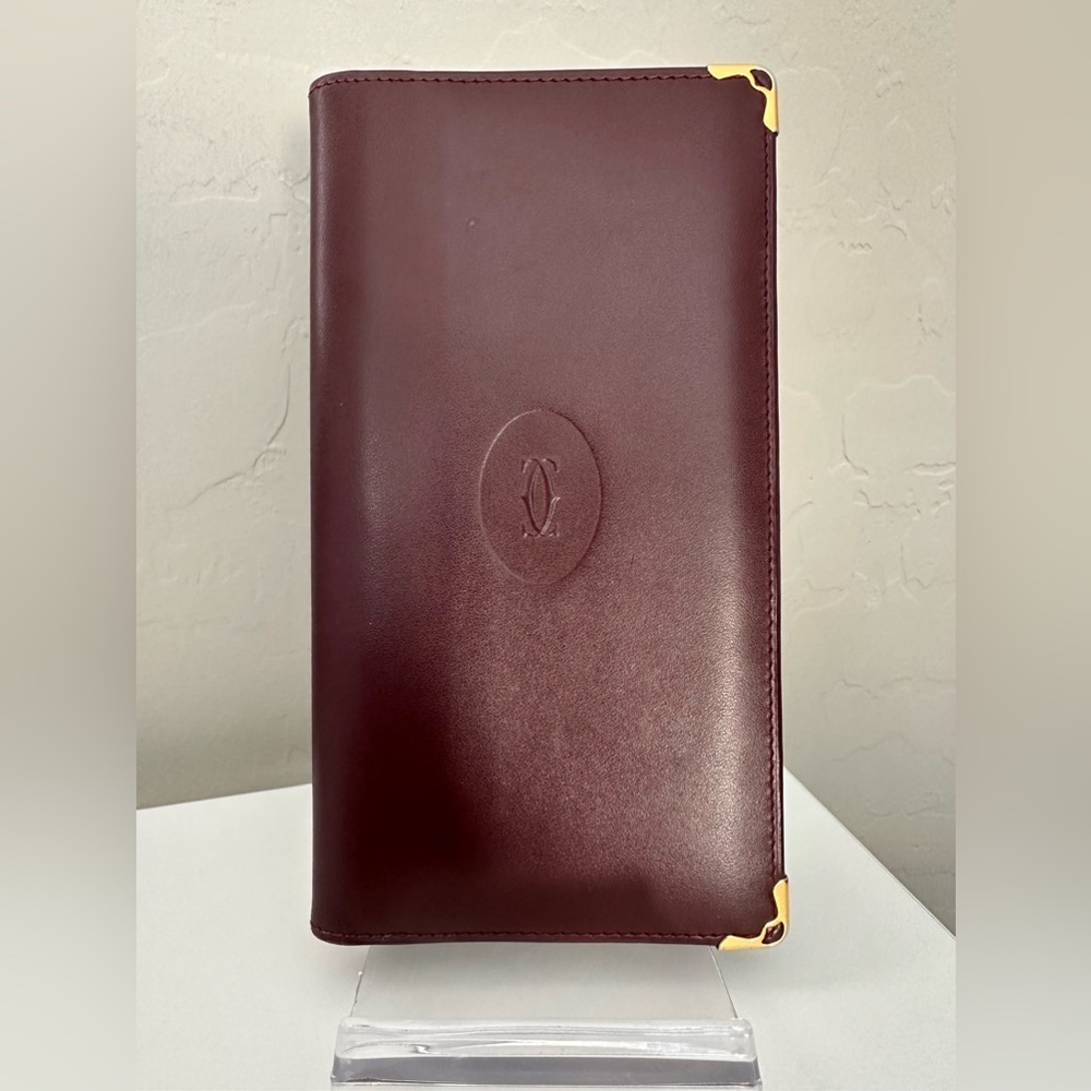 Must De Cartier Leather Bifold Long Wallet - Picture 1 of 13